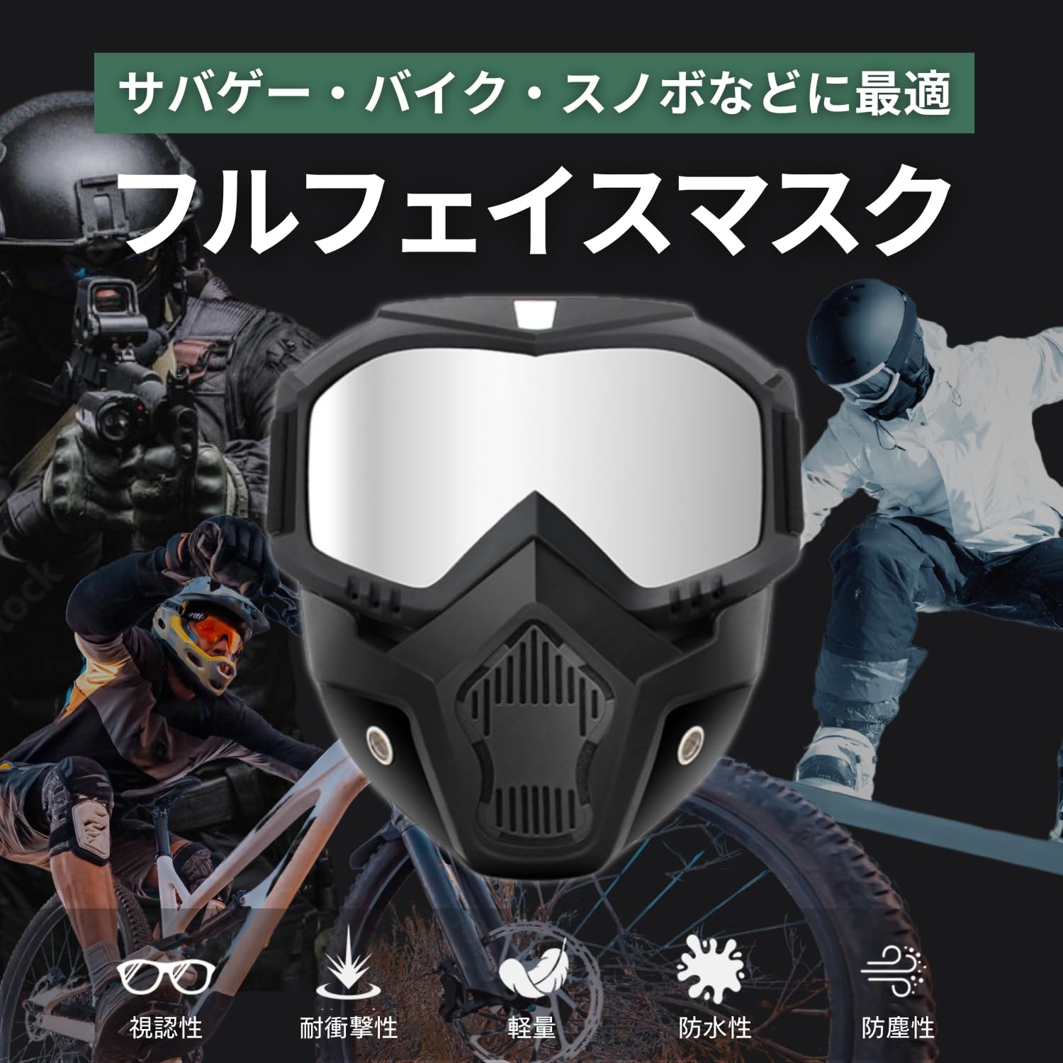 Amazon.co.jp: RYOTBASE サバゲー マスク ゴーグル フェイスガード